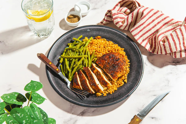 Cajun Chicken, Brown Rice and Broccoli