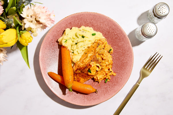 Brandy Lobster Sauce over Wild Caught Salmon