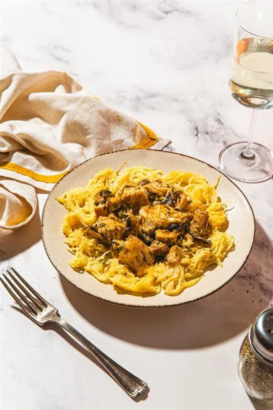 Italian Creamy Chicken with Spaghetti Squash