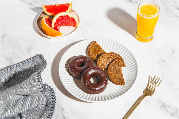 Chocolate Donuts with Vegan Patty (V)