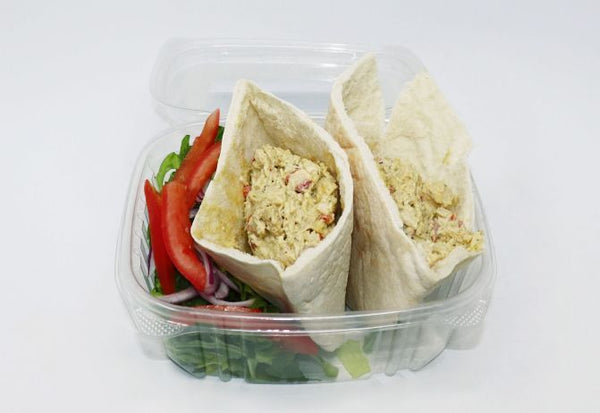 Pocket de pita de pollo con pesto cremoso