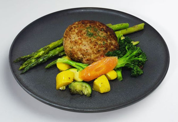 Tazón de hamburguesa de pavo mediterráneo