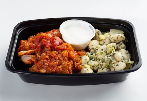 Paprikash de pollo estofado a fuego lento